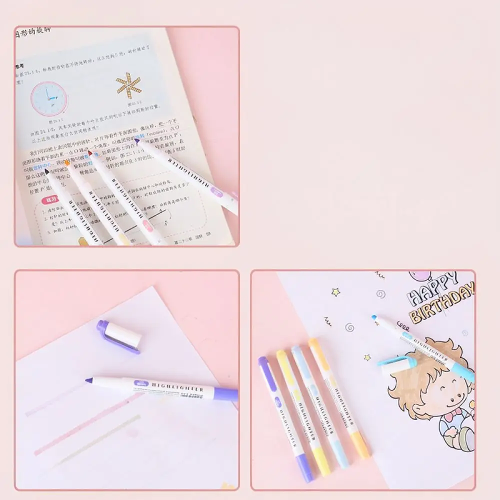 For ZhiPai Aesthetic Highlighter Markers Dual Tip Pastel Colors Pens For Student Journaling Office School Supplies Note Taking