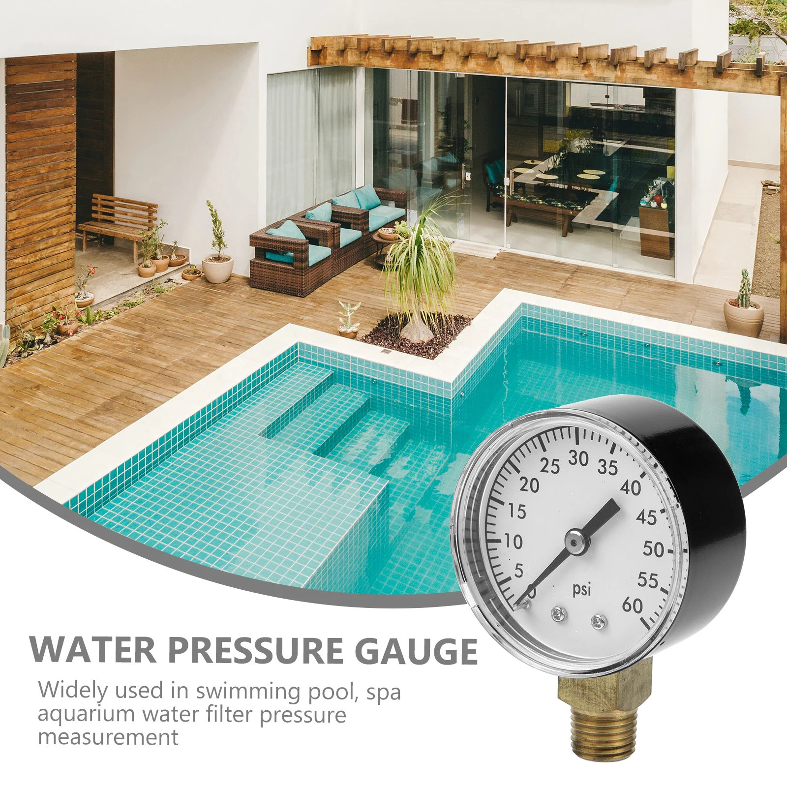 

Professional Pool Pressure Gauge Pressure Test Gauge For Spa Aquarium Filter With Npt Thread Corrosion Resistant