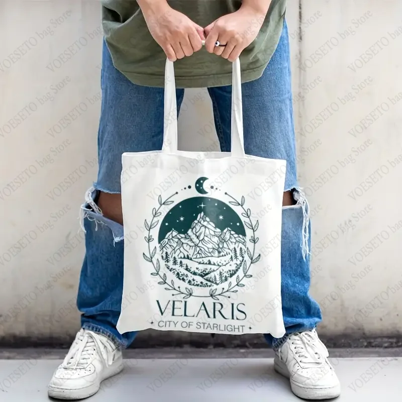 Velaris City of Starlight Pattern Tote Bag Court of Dreams Tote Shoping Bags A Court of Thorns and Roses Merch Book Bag