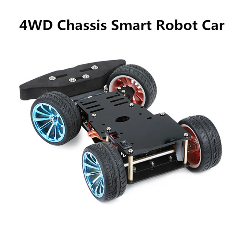 4 Wheel DIY Servo Robot Car 4WD Chassis Smart Car for Arduino Car Platform with Metal Servo Bearing Kit Gear Control