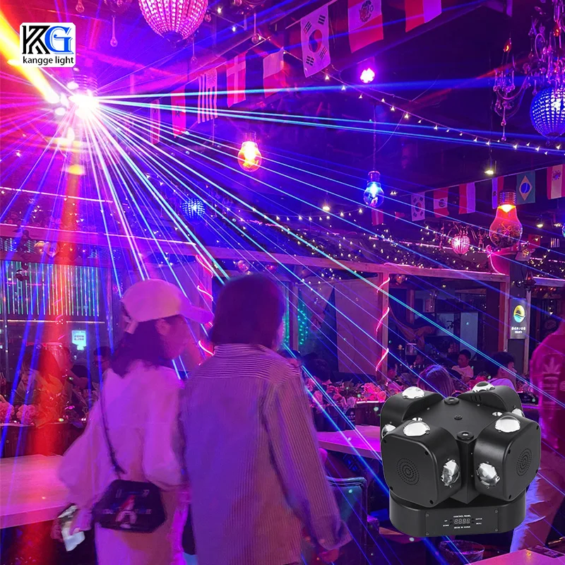 

New RGB Laser Light Wind Fire Wheel Laser Light LED Moving Head Beam Light DMX512 Infinite Rotation Moving Heads For DJ Party