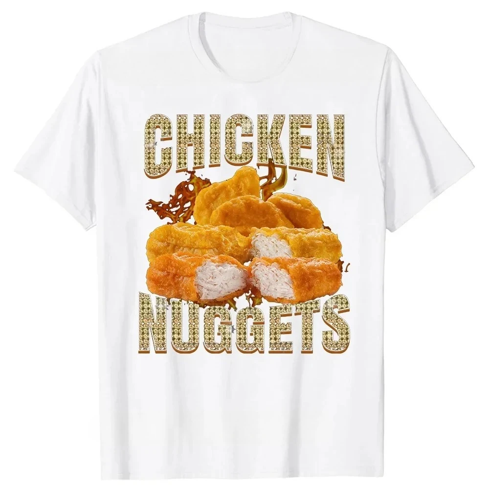 Humor Funny Chicken Nugget Meme T-Shirts Men Women Joke Food Cotton Euro Size O-Neck Daily Casual  Unisex Tees