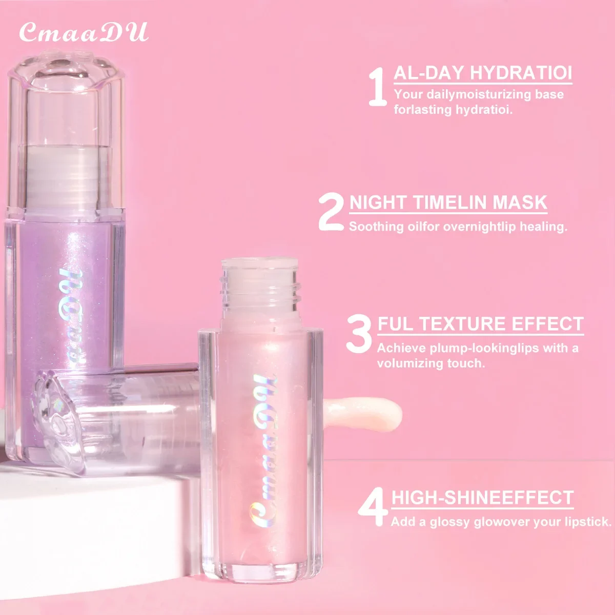 Perłowy błyszczyk do ust z efektem lustra, żelowy tint do ust, seksowny, prześwitujący, fioletowo-różowy, nawilżający, długotrwały błyszczyk do ust, szminka.