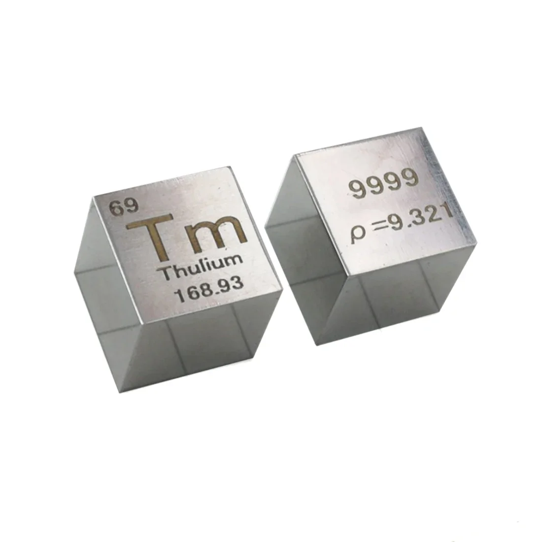 Thulium (Tm) Metal MIRROR POLISHED 10mm Density Cube 99.99%