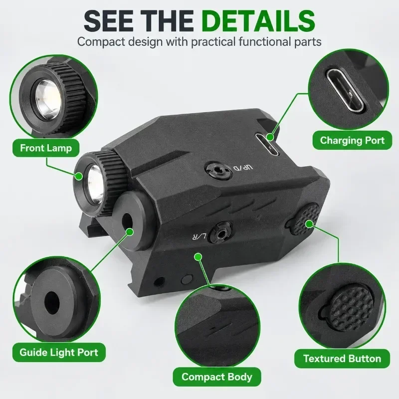 Outdoor Bright Portable LED Flashlight Bottom Mount Integrated Type 92g USB Direct Rechargeable Lamp