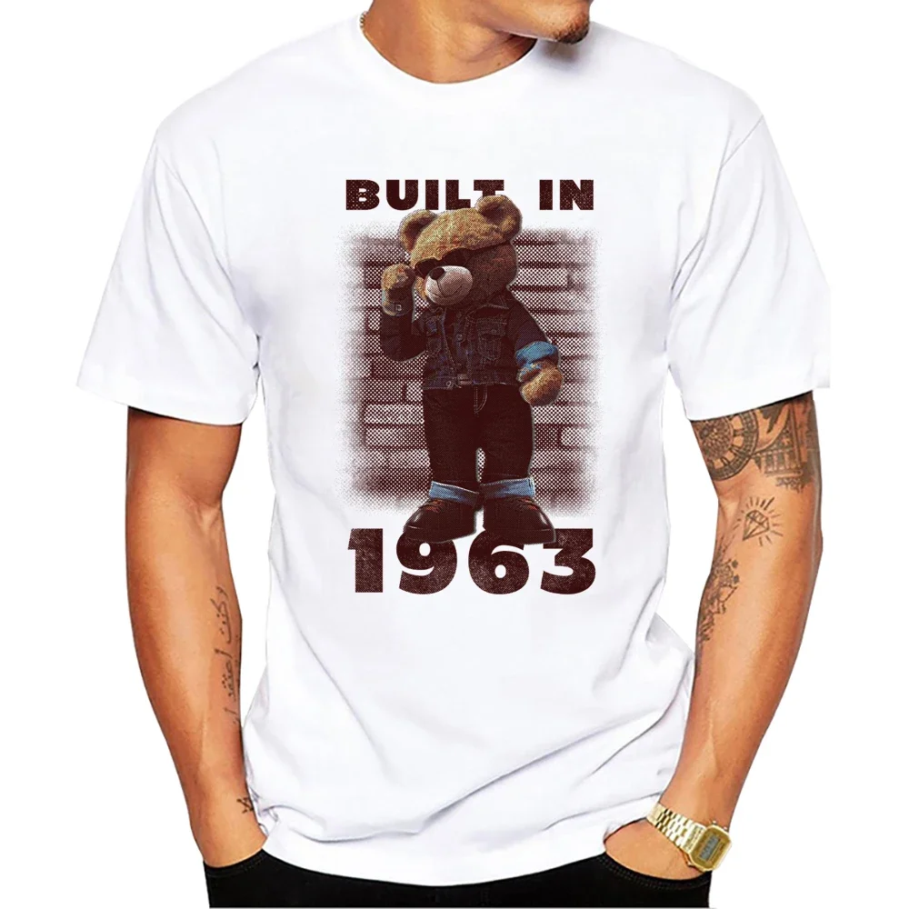 TEEHUB temel Vintage ayı erkekler T-Shirt dahili  baskılı T shirt kısa kollu tişörtleri Harajuku Tee men clothing anime clothes