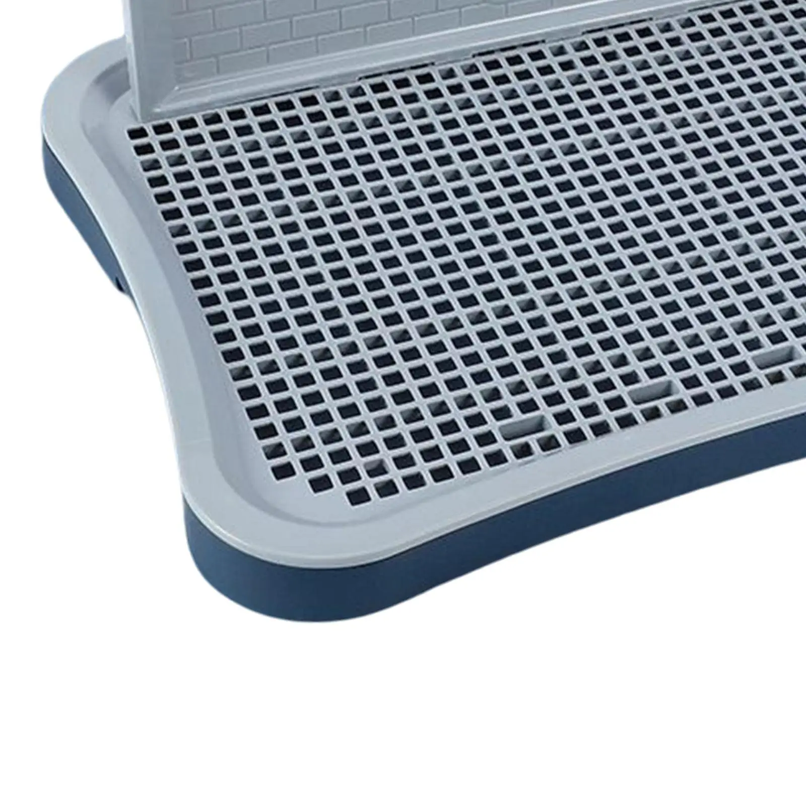 Indoor Dog Potty Tray With Wall Column Removable Mesh Pad Holder Adjustable Plastic Puppy Training Toilet For Small Medium view 5