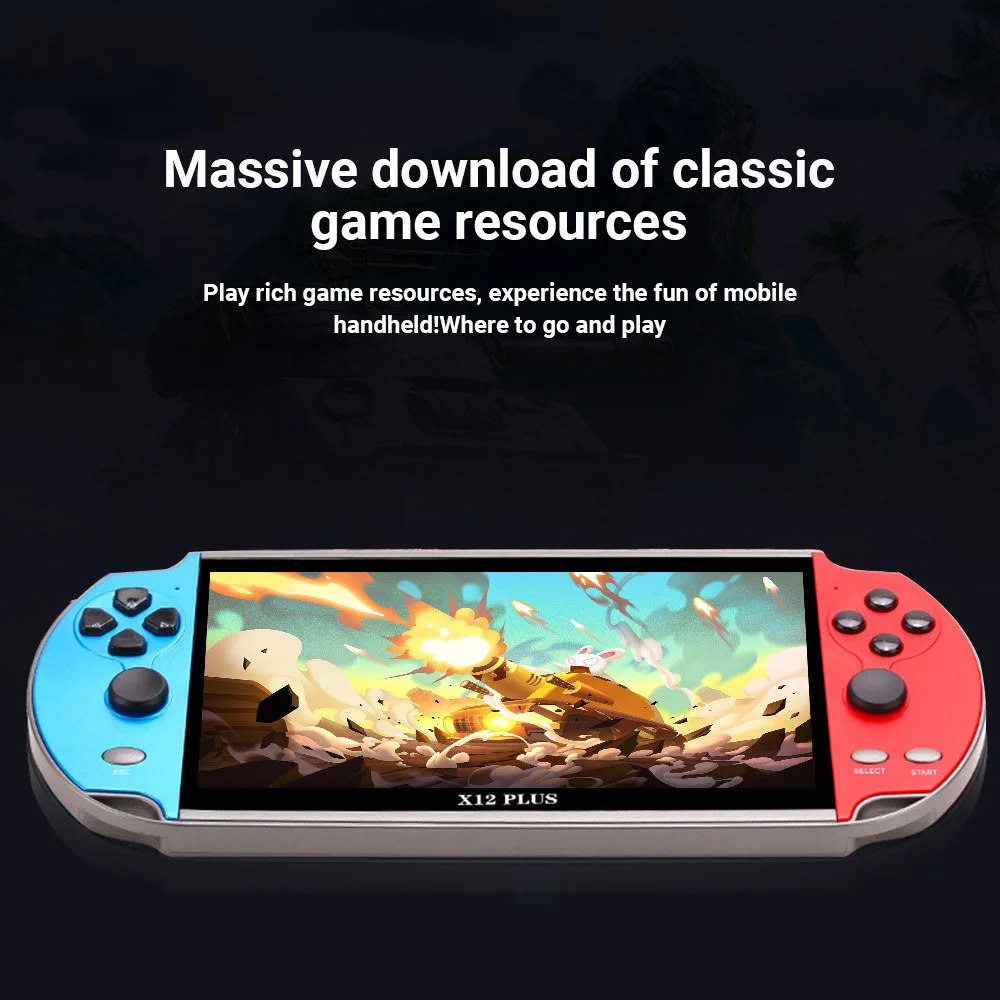 7.1 Inch High-definition Screen Portable Retro X12 Plus Dual Joystick Handheld Game Console Gift With Over 10000 Games Included