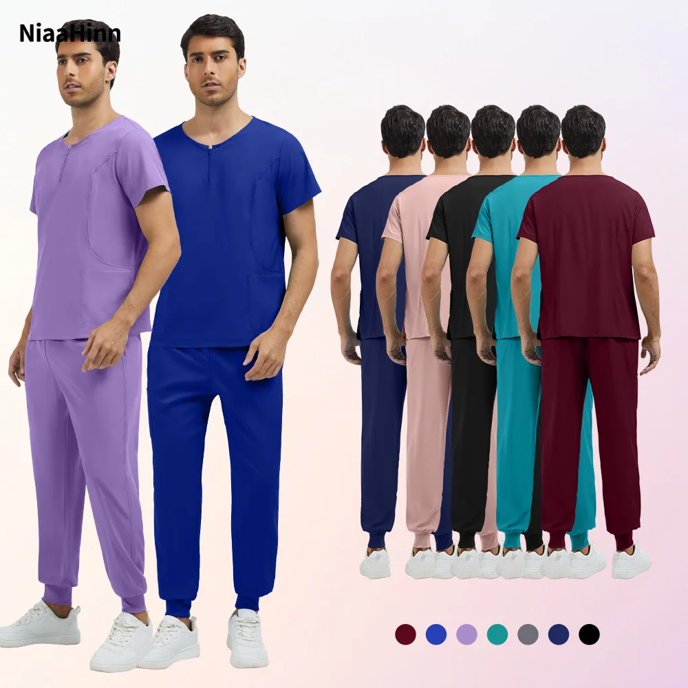 niaahinn-uniformes-medicos-masculinos-acessorios-de-moda-para-enfermeira-tecido-legal-manga-curta-uniformes-medicos-para-animais-de-estimacao-conjuntos-de-corrida-de-enfermagem