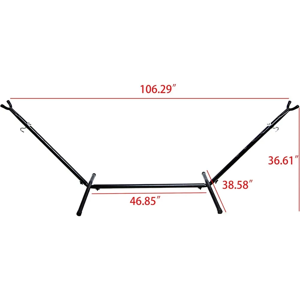 Soporte para hamaca de acero ajustable, resistente a la intemperie, fácil de montar, 9 pies, capacidad de 450 libras