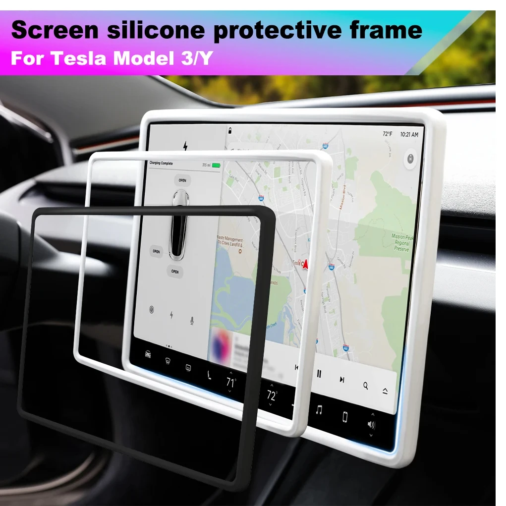 

For Tesla Highland Screen Protector Silicone Frame Display Edge Body Cover Central Control Accessories For Tesla Model 3 Y