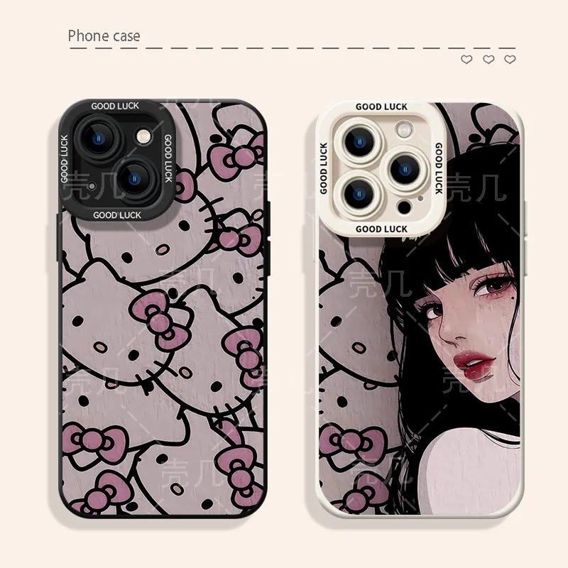 

Cartoon Hello Kitty Phone Case for Apple IPhone 11 13 15 Pro Max 14 Plus 12 Mini Phone Cover Sanrio Anime Accessories