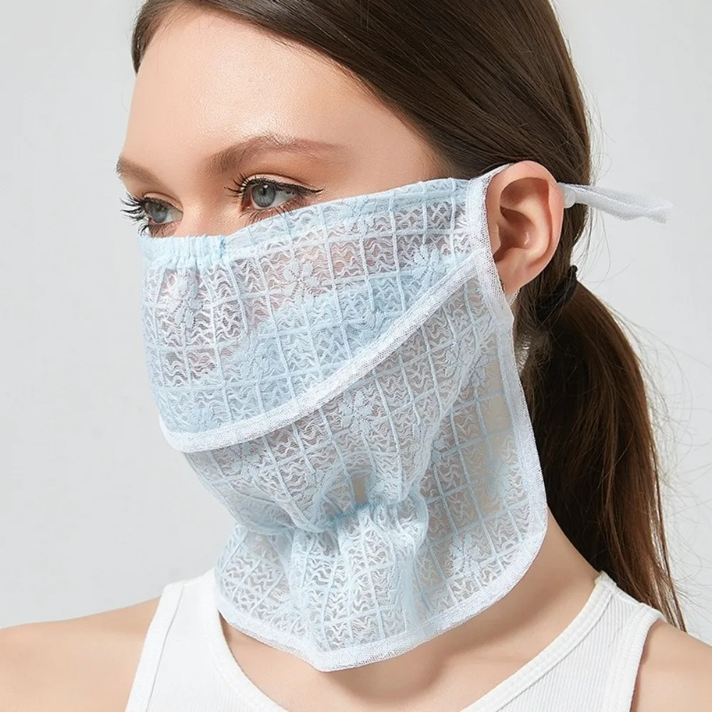 New Fashion High Quality Portable Durable Trend Neck Protection Lace Face Cover Breathable Dustproof Sunscreen Mask Mask Summer