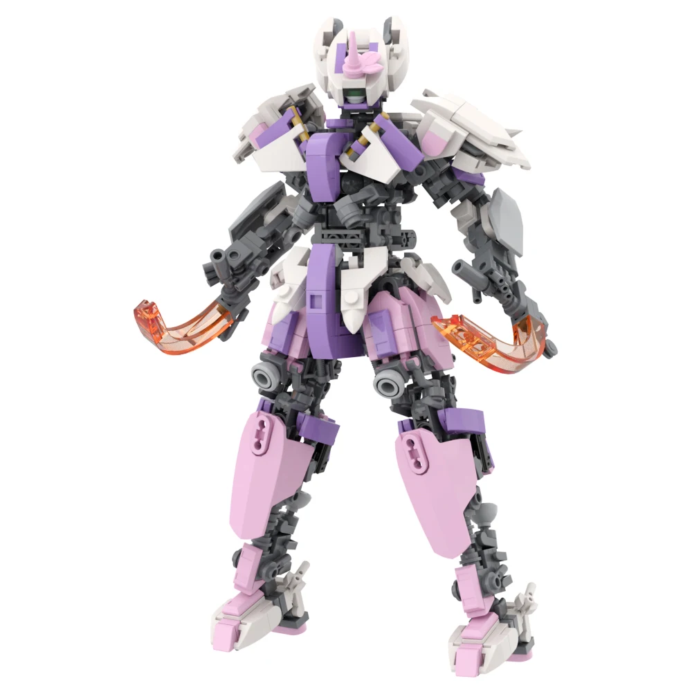 New Mecha Girl Female Robot Action Figure Building Block Model Kit MOC Mobile Suit Tiger Girl Brick Toy Kid Birthday Gift