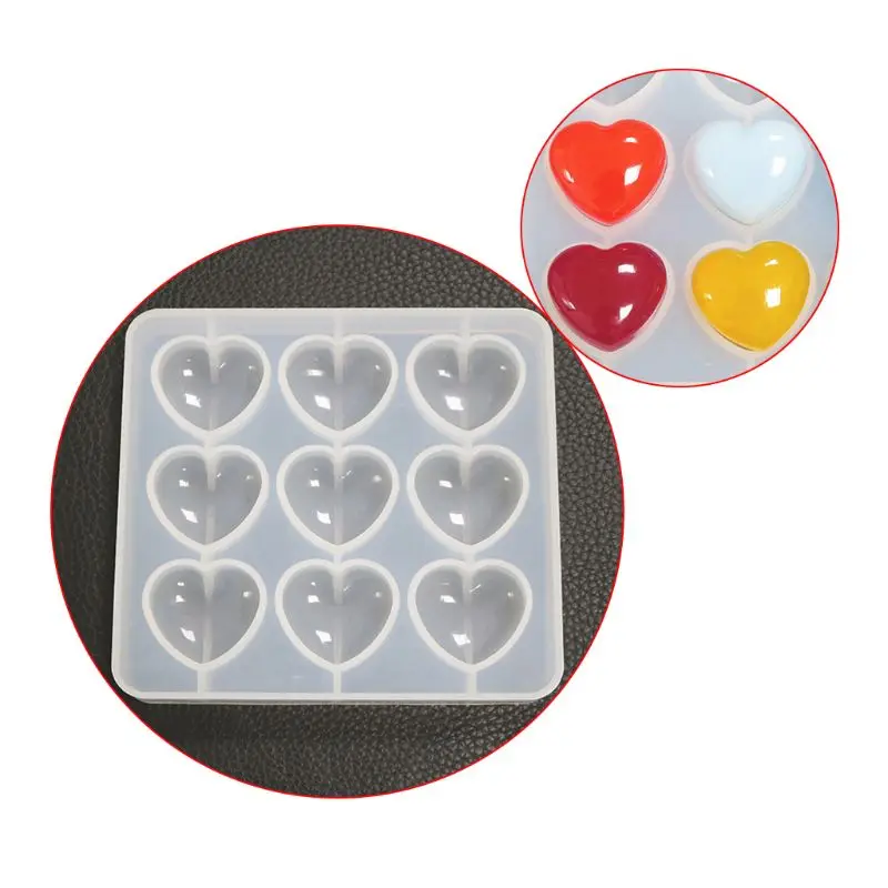 Molde silicona con forma corazón 9 cavidades, molde para galletas Chocolate y amor, molde para dulces