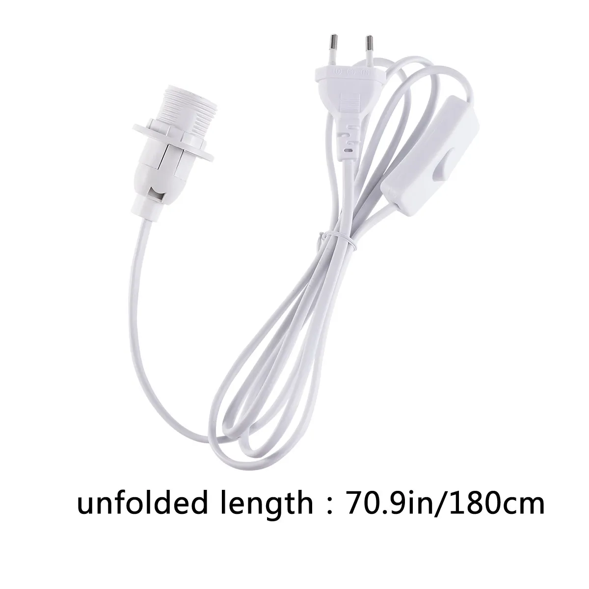 1.8m Extension Hanging Lantern Pendant Light Cord Cable E14 Socket Eu Plug on Off Switch Fire Resistant for Room Lighting