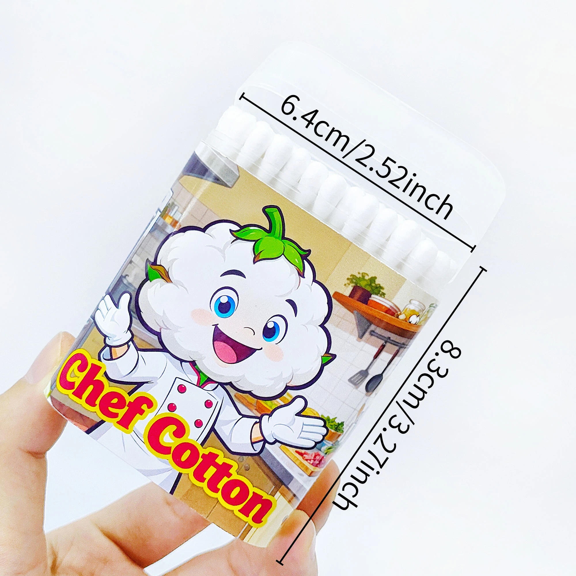 200개입 셰프 전문 스타일링 테마 면봉 다기능 양면 면봉 라운드 스푼 면봉 스틱.