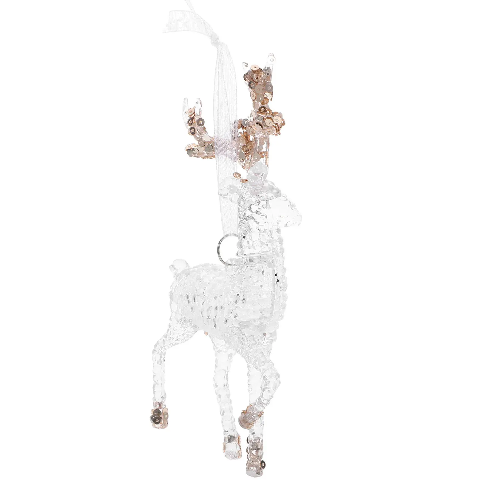 Christmas Tree Reindeer Ornament Crystal Hanging Deer Pendant Decorative Sequins Xmas Elk Party Supplies Tree Elk Decor