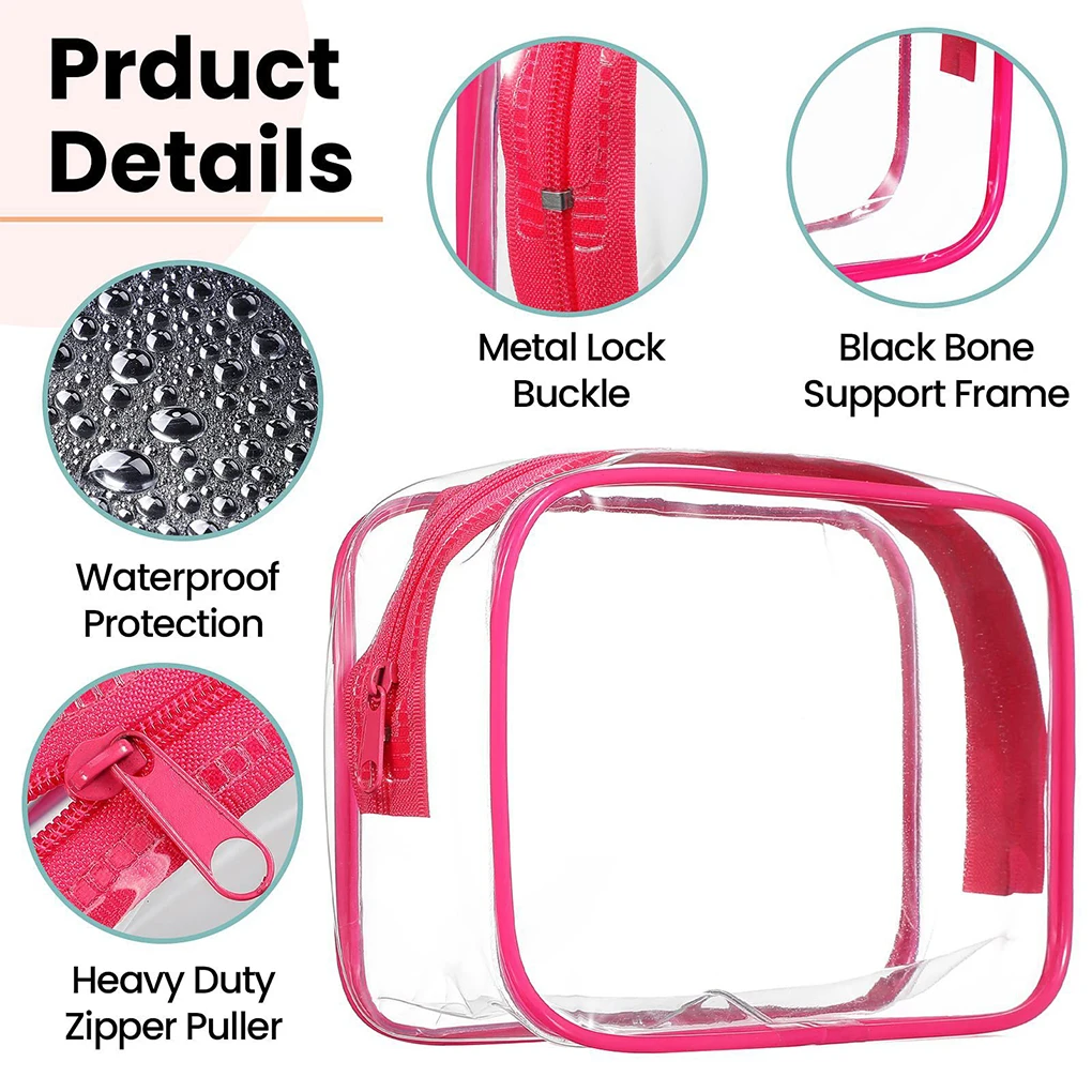 Travel PVC Cosmetic Bags Clear Fashion Zipper Pouch Makeup Bag Large Capacity Storage Organizer Wash Handbags Case