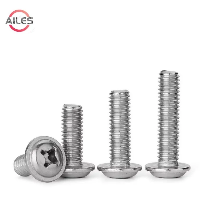 304 нержавеющая сталь, винты с прокладкой, круглые головки