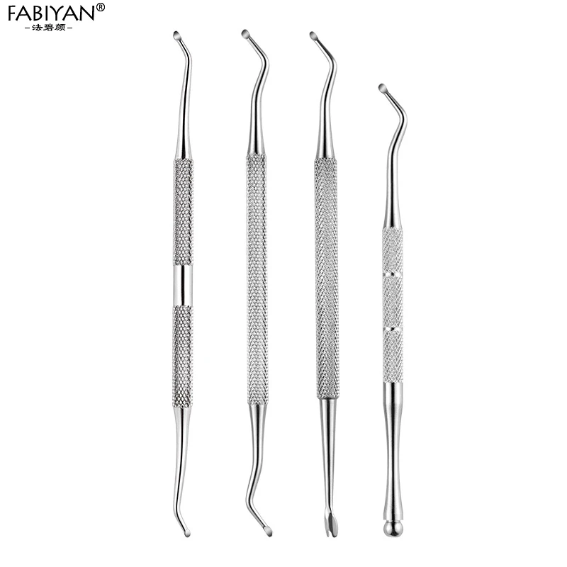 Dual-ended Stainless Steel Groove Clean Cuticle Pusher Fork Triangle Hook Fixer Remover Foot Care Toe Ingrown Dirt Pedicure Tool