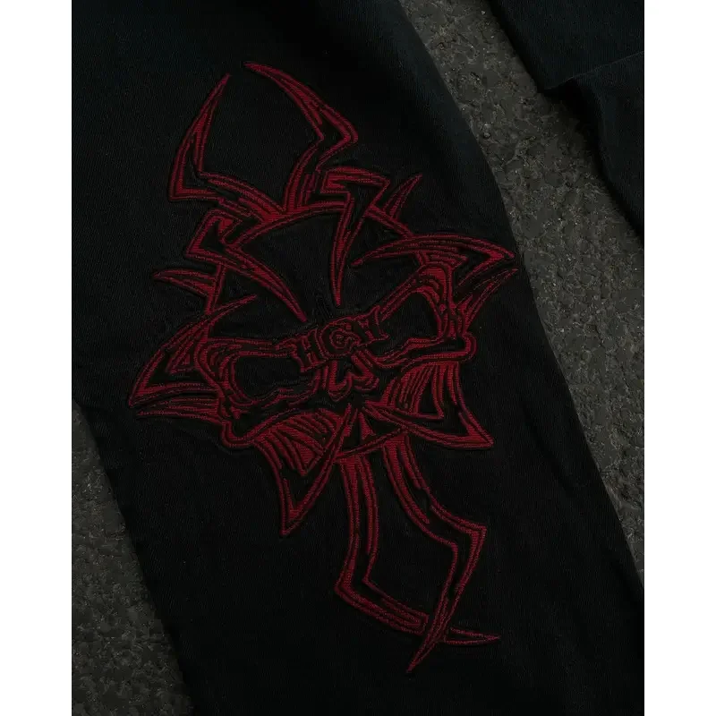 جديد 2025 Y2K جينز رجالي هيب هوب ريترو جمجمة مطرز غسلها فضفاض الدينيم السراويل جديد مستقيم عادية فضفاض واسعة الساق بنطلون ★ ★ ★ ★