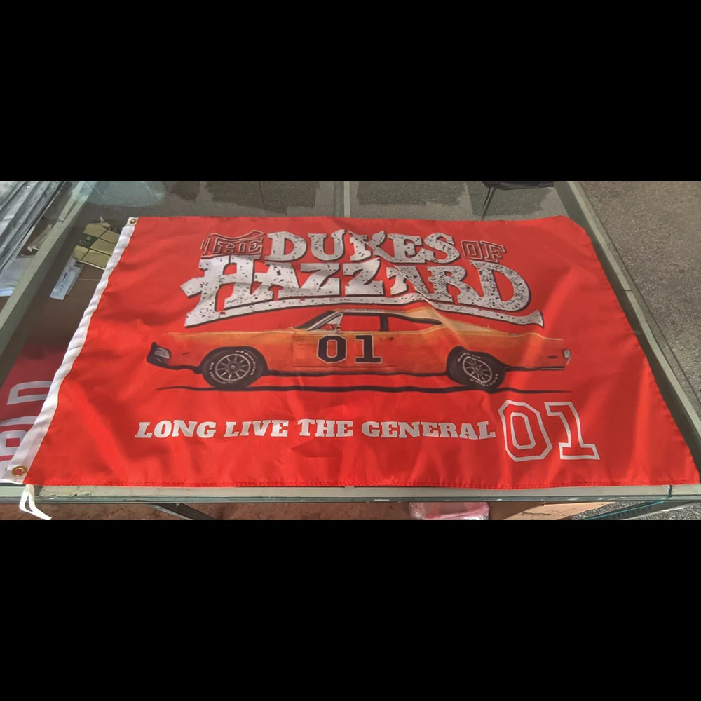 

90x150cm CUSTOM DUKES HAZZARD Flag with BALCK Orange BANNER