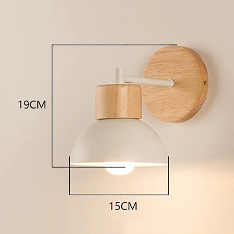 Imagem -05 - Nordic Wood Led Wall Lamp Luminária Criativa Quarto de Criança Bedside Decor Light Quarto de Hóspedes Varanda Escada E27