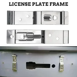 2pcs Car License Plate Frame Clips for Europe Trailer Motorhome Stainless Steel Licenses Plates Cover License Plate Frame