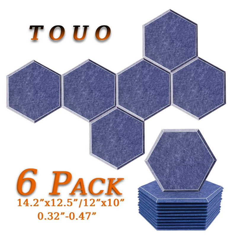 

TOUO Acoustic Panels Studio Door Noise Absorbing Soundproof Wall Panel 6 Pcs Home acoustic copopren Sound absorbing material