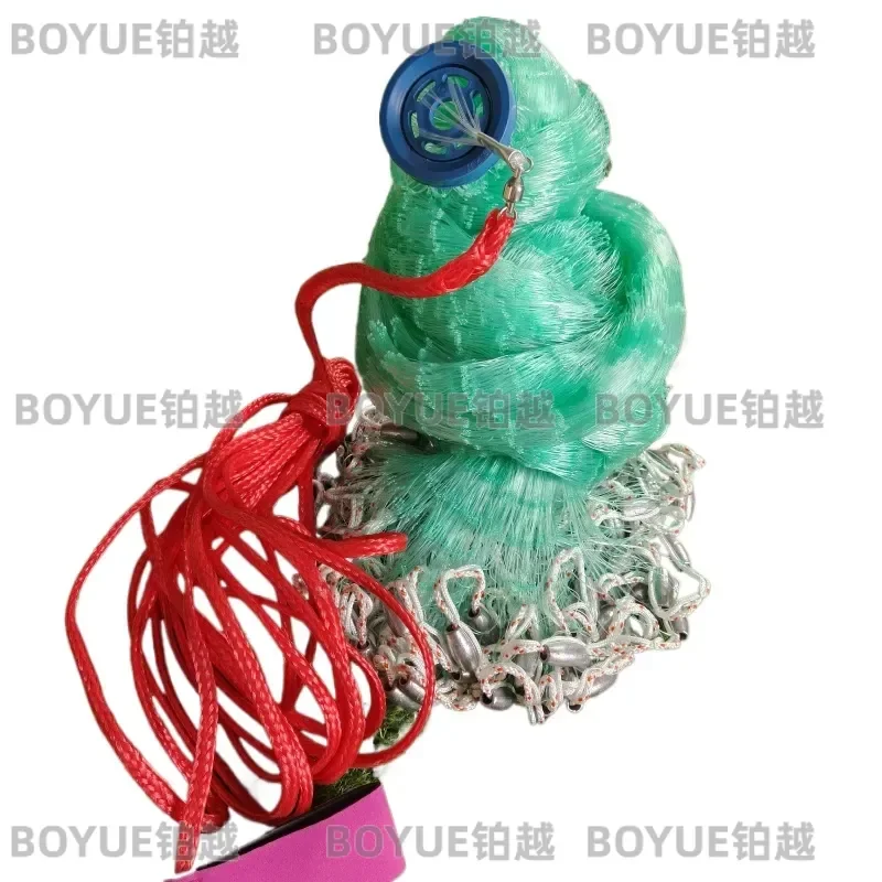 Heavy Duty Nylon Hand Cast Fishing Net 12ft Professional Throw Net for Saltwater Freshwater Commercial Recreational Use