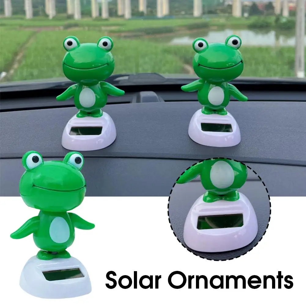2025NEW Solar-Powered Froggy Car Decoration: ABS Material, Creative Interior Accessory and Fun A9G2