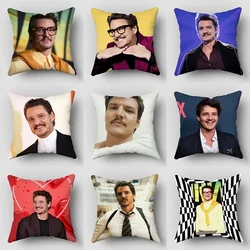 New Pedro Pascal Pillow Cover Bedroom Home Office Decorative Pillowcase Square Zipper Pillow Cases 45X45CM Satin Soft No Fade