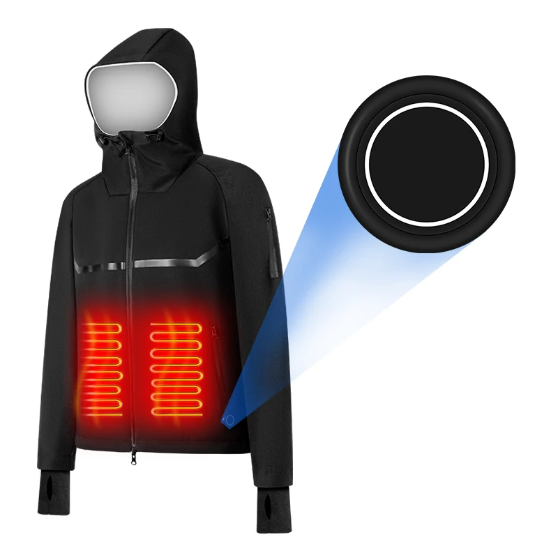 Großhandel USB-Aufladung Ski bekleidung Herren Heizung warmen Kapuzen mantel wasserdichte Outdoor-Jacken