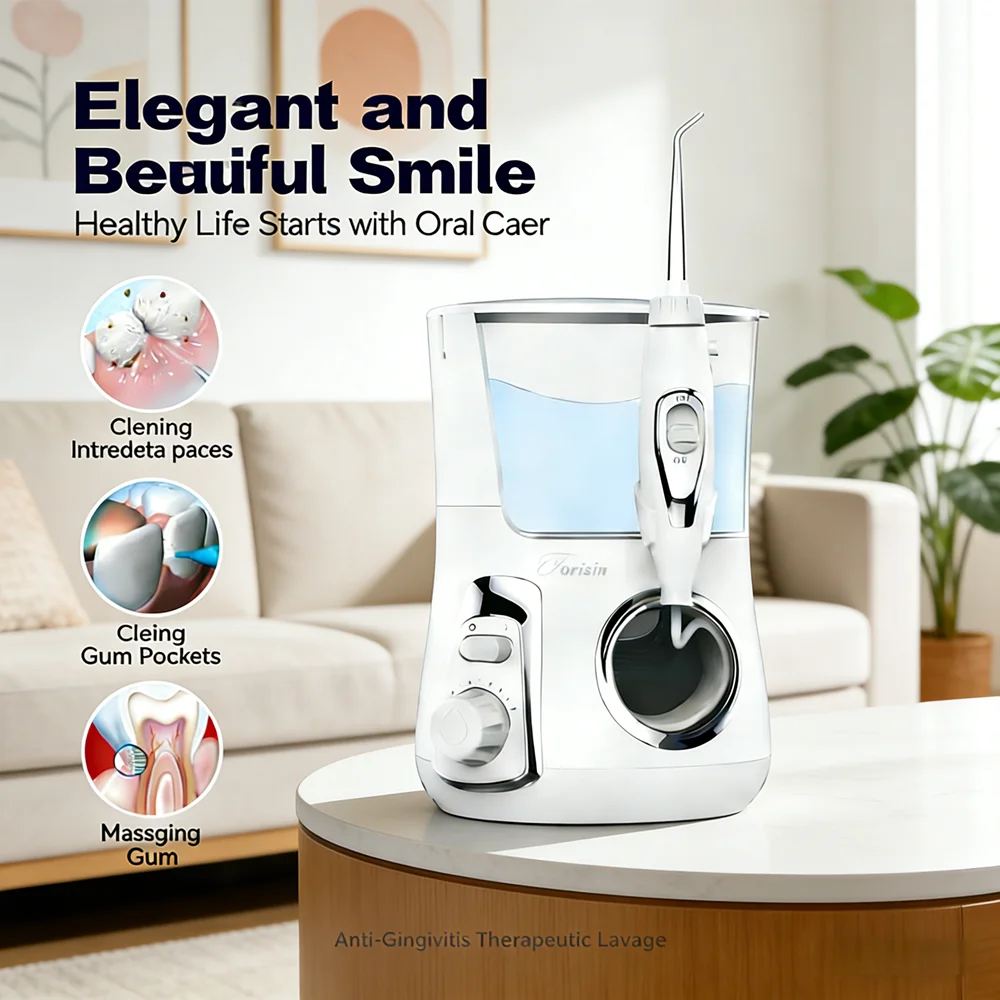 

Настольный электрический ирригатор для гигиены полости рта, 800 мл, 10 режимов, 5 насадок, профессиональный инструмент для ухода за зубами