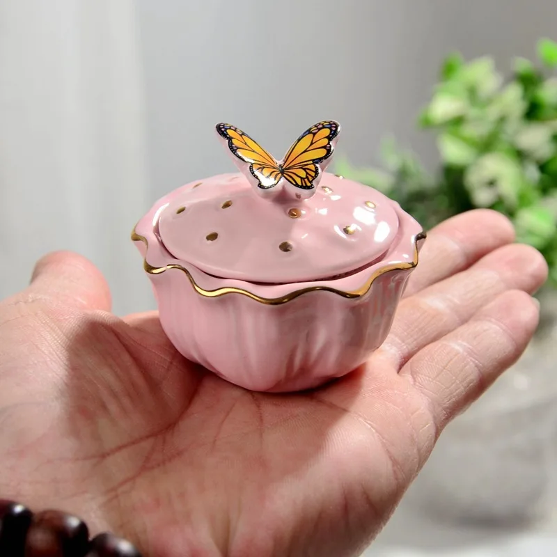 New Butterfly Shaped Ceramic Memorial Urn Jar, Moisture Resistant Storage Capacity Seal Storage Jar, 30ml