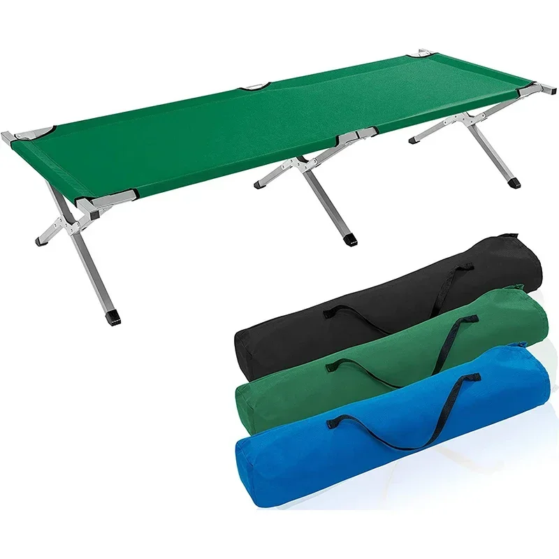 

Portable Metal Folding Camping cot makes the perfect sleeping bed for camp tents cabins porch and more