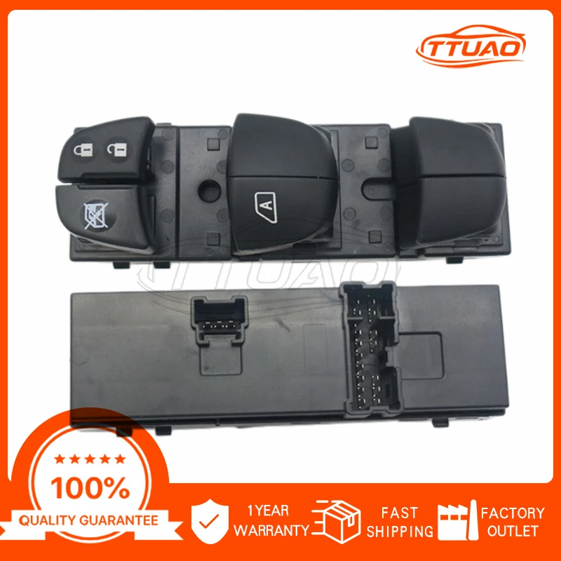 Nuevo interruptor maestro elevalunas eléctrico del lado del conductor para Nissan Altima Pathfinder Leaf Sentra Rogue Juke 2013-2018 25401-4BA5A 254014BA5A