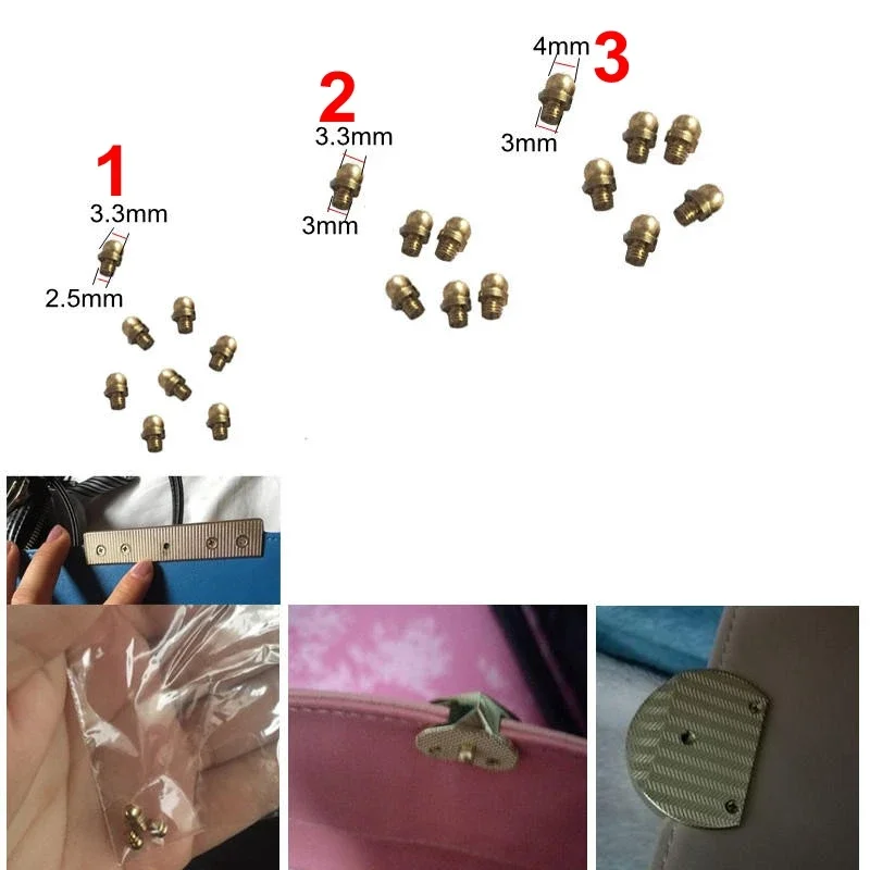 지갑 금속 버클 하드웨어 액세서리 가방 버클, 작은 라운드 헤드 리벳 나사 걸쇠, 수도사 헤드 리벳, 100 개