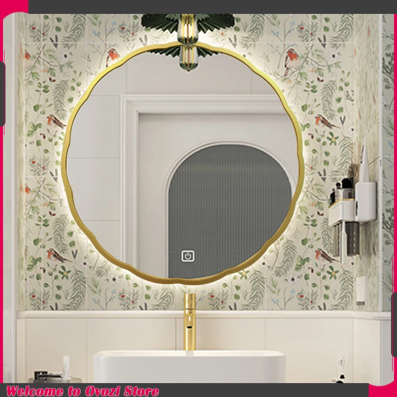 

Creative Chinese Mirror Small Restaurant Simple Fashion Beauty Mirror Clear Round Bathroom Espejo Pared Home Accessories