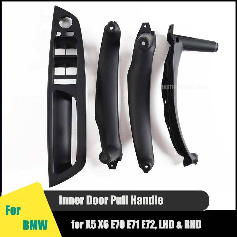 Interior Door Pull Handle & Window Switch Panel / Armrest Trim for BMW X5 X6 E70 E71 E72, LHD & RHD Inner Door Handle Cover