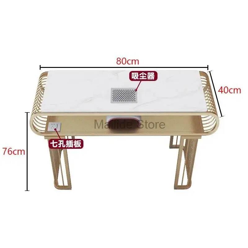 

Wrought Iron Nail Beauty Tables Modern For Commercial Furniture Manicure Table Marble Creative Upscale Light Luxury Nail Table