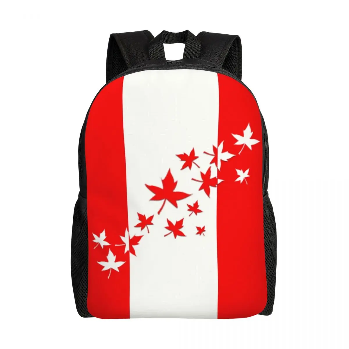 Maple Leaf-mochila de viaje con bandera de Canadá para hombre y mujer, morral escolar para ordenador portátil, mochilas de día para estudiantes universitarios