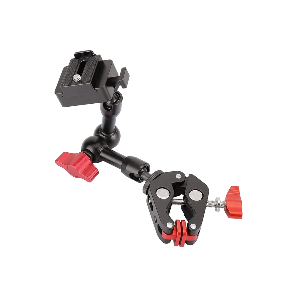 KIMRIG ปรับแขนมายากล5.5นิ้ว Articulating แขน Super Clamp Crab คีมคลิปสำหรับ Universal Monitor รองรับ