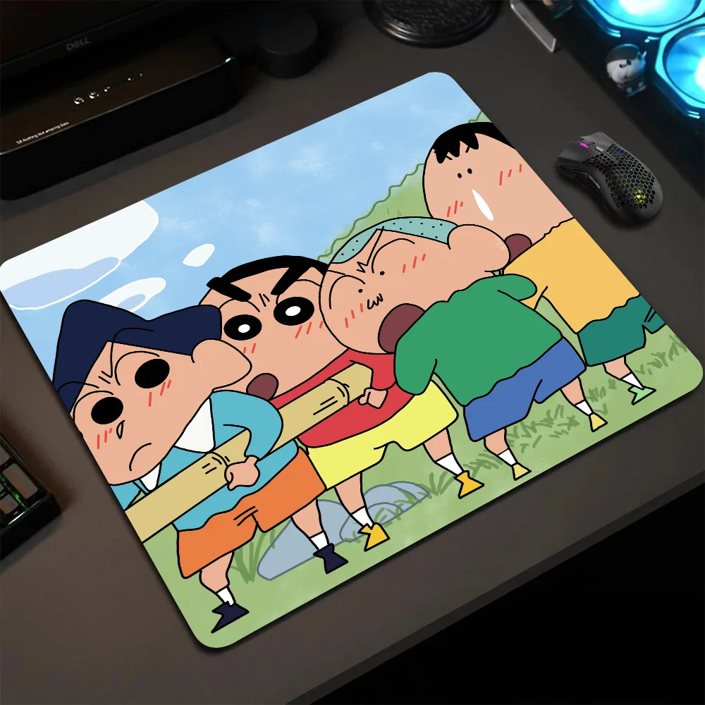 

Anime Cartoon C-Crayon Shin-chans Mousepad Small LockEdge Mouse Pad For Gamers Computer Desk Pad Rectangular Anti-slip Rubber