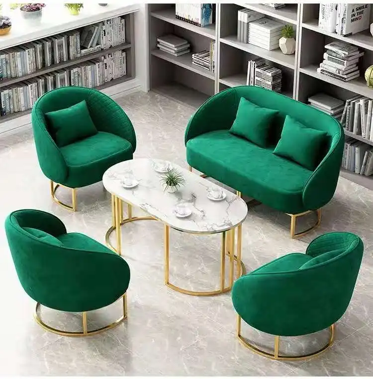 7K light luxury negotiation table and chair combination sales office reception guest leisure sofa shopping mall cafe hotel rock