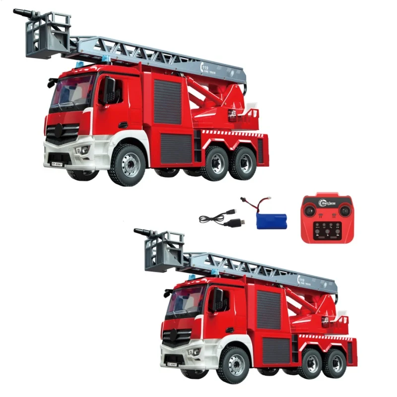 

DoubleE E667 003 1/20 Electric Remote Control Snozzle Ladder Fire Truck Plastic RC Model Metal Ladder Motor Light Sound Vehicle