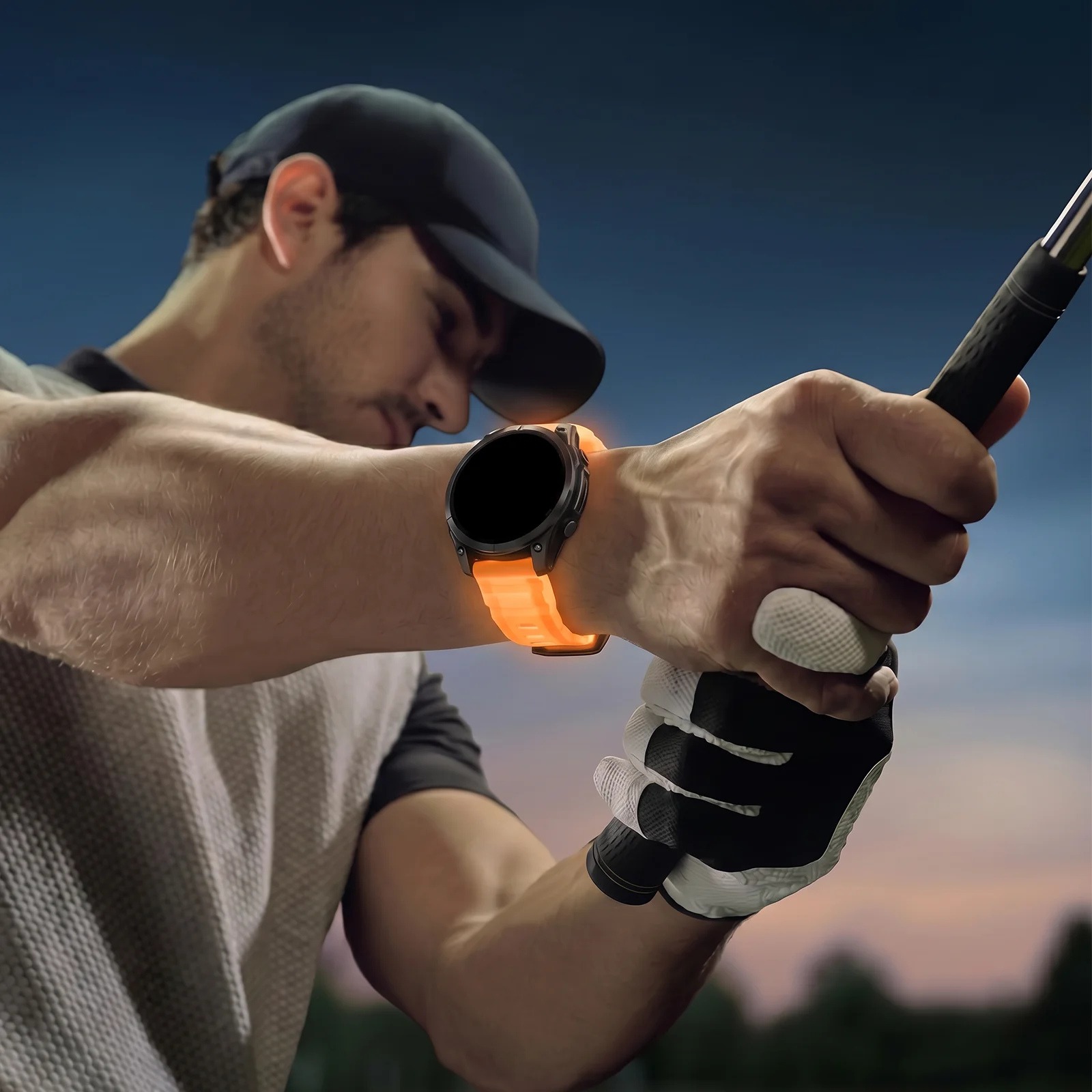 22/26mm Świecący silikonowy pasek do zegarka Garmin Fenix 5X/5X Plus/6/6X Pro/6X/7X/8 (47/51mm)//Tactix Delta/EPIX Pro 51mm/Enduro 3 — zdjęcie produktu 5