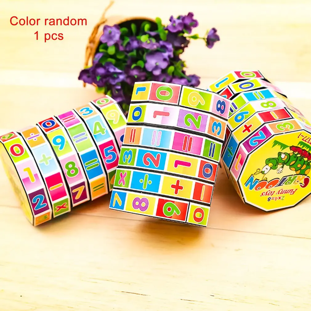 1pcs Cylindrical 6-layer Plastic Digital Magic Cube Toy Early Education Learning Stationery Students Adult Random Color
