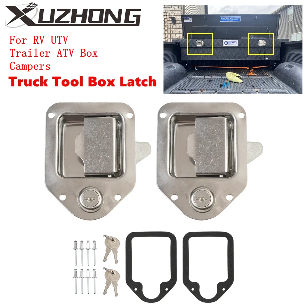 

Truck Tool Box Latch Replacement Toolbox Handle Latch Lock with Keys Stainless Steel For RV, Trailer, UTV, ATV Box, Campers